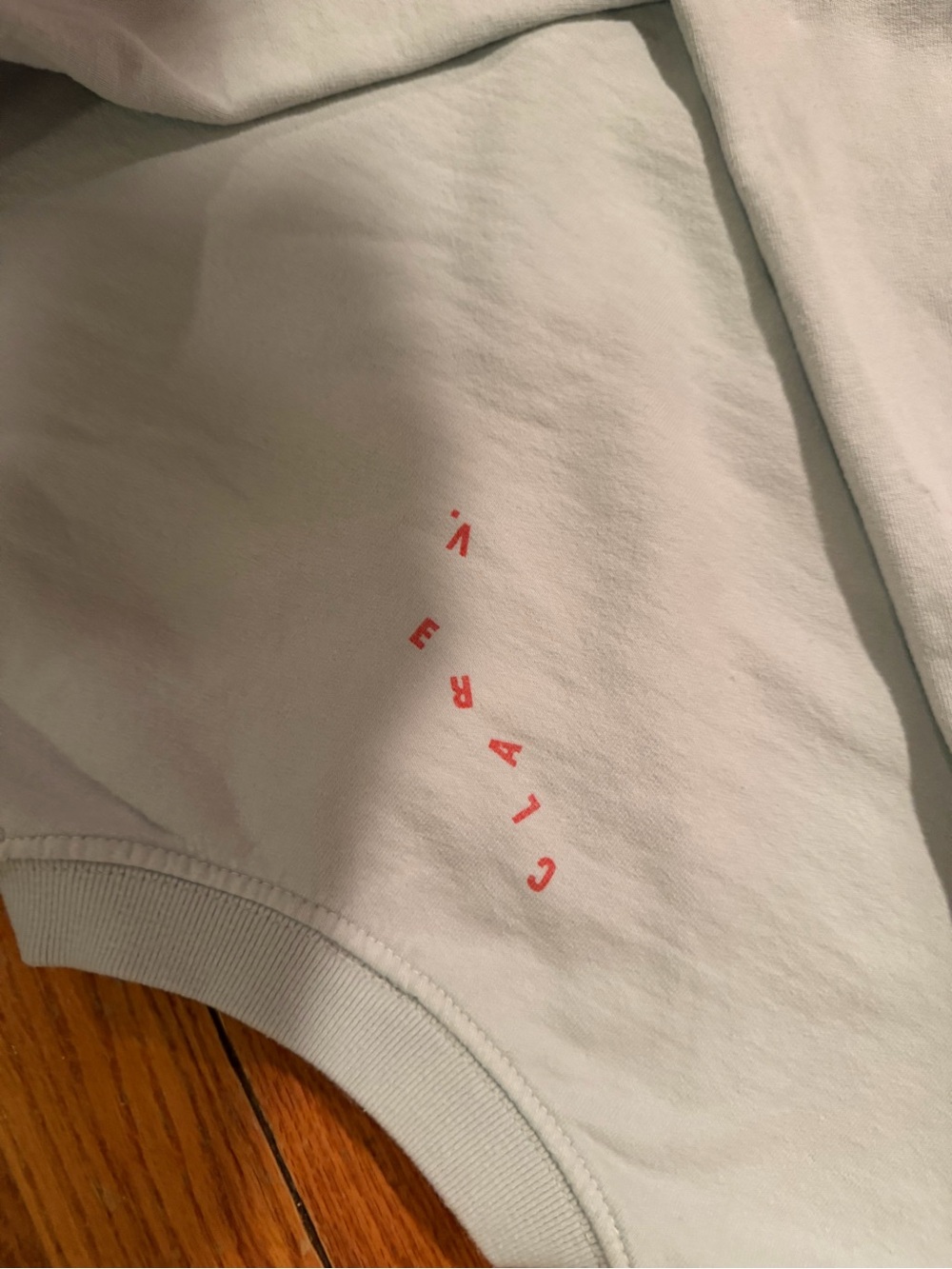 Clare V women’s  Light blue ‘oui' Graphic Sweatshirt - Picture 3 of 5
